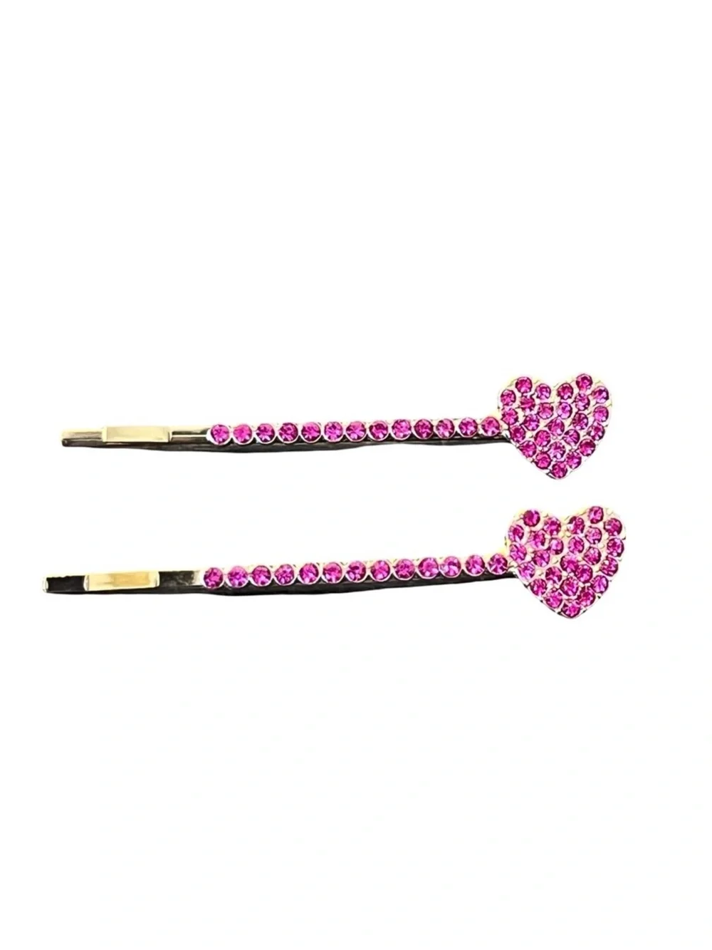 Heart-Shaped Purple Crystal Rhinestone Gold Hair Pin approx 2.5”FINAL PRICE DROP